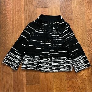 ST. JOHN Santana Knit Tweed Boucle Sweater Jacket 8 Black White